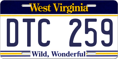WV license plate DTC259
