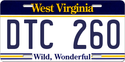 WV license plate DTC260