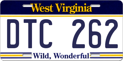 WV license plate DTC262