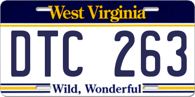WV license plate DTC263