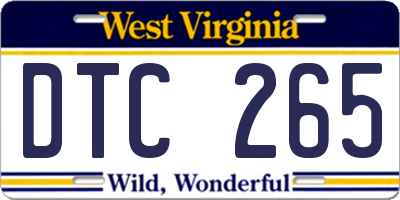 WV license plate DTC265