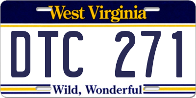WV license plate DTC271