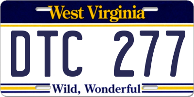 WV license plate DTC277