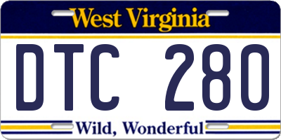 WV license plate DTC280