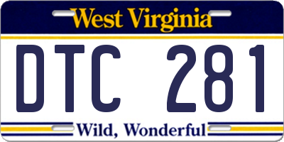 WV license plate DTC281