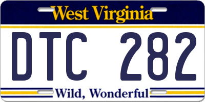 WV license plate DTC282