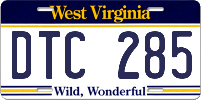 WV license plate DTC285
