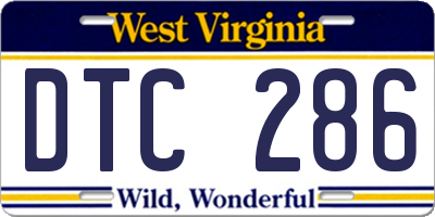 WV license plate DTC286