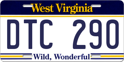 WV license plate DTC290