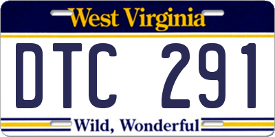 WV license plate DTC291