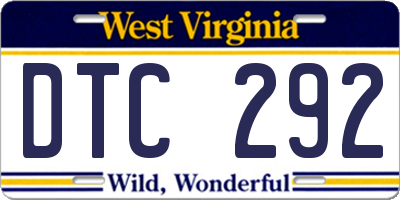 WV license plate DTC292