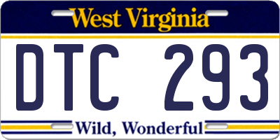 WV license plate DTC293