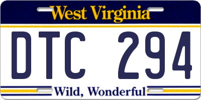 WV license plate DTC294