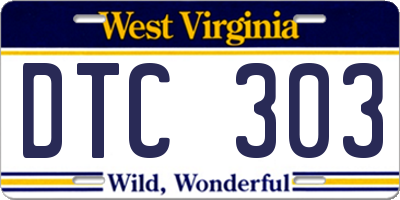 WV license plate DTC303