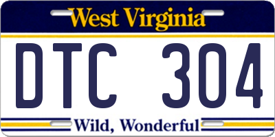 WV license plate DTC304