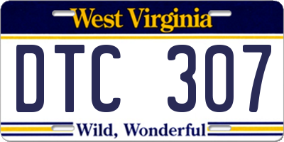 WV license plate DTC307