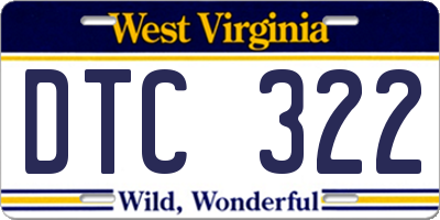 WV license plate DTC322