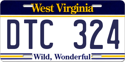 WV license plate DTC324