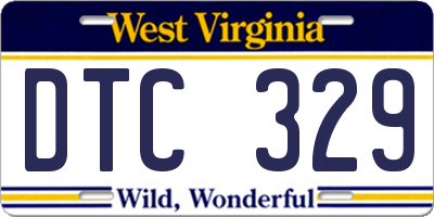 WV license plate DTC329