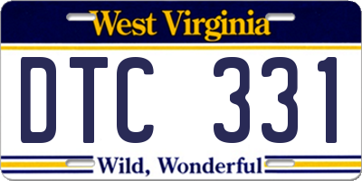 WV license plate DTC331
