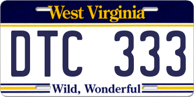 WV license plate DTC333