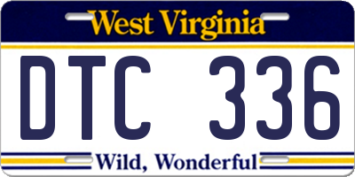 WV license plate DTC336
