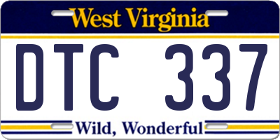 WV license plate DTC337
