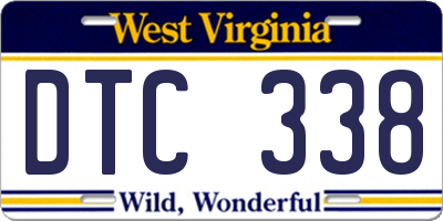 WV license plate DTC338