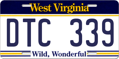 WV license plate DTC339
