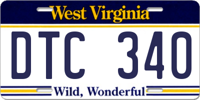 WV license plate DTC340