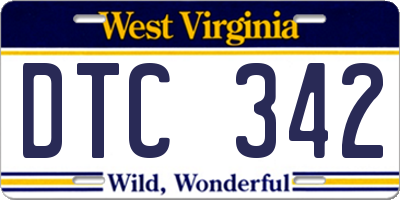 WV license plate DTC342