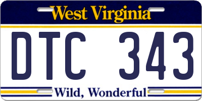 WV license plate DTC343