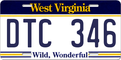 WV license plate DTC346