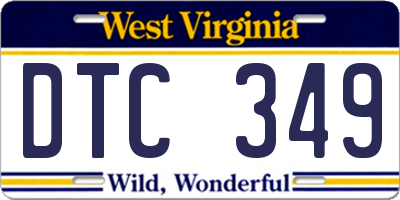 WV license plate DTC349