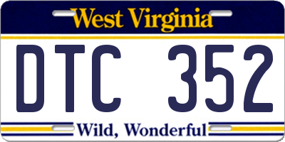 WV license plate DTC352