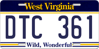 WV license plate DTC361