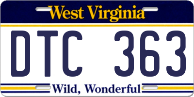 WV license plate DTC363