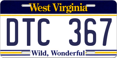 WV license plate DTC367