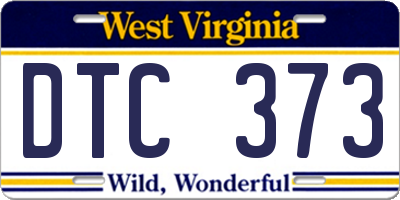 WV license plate DTC373