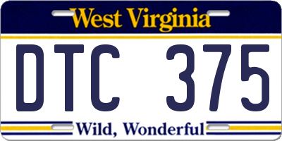 WV license plate DTC375