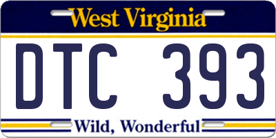 WV license plate DTC393
