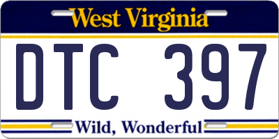 WV license plate DTC397