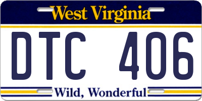 WV license plate DTC406