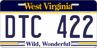 WV license plate DTC422