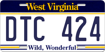 WV license plate DTC424