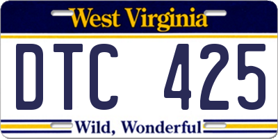 WV license plate DTC425