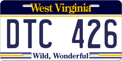 WV license plate DTC426