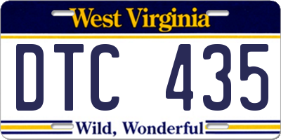 WV license plate DTC435