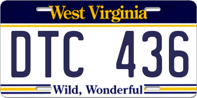 WV license plate DTC436