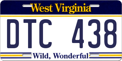 WV license plate DTC438